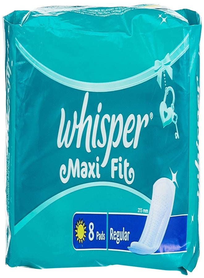 Whisper Maxi Nights Sanitary Pads for Women, Regular, 8 Napkins - Image 1